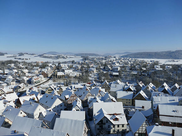 Über den Dächern von Naumburg im Winter (Foto:Karl-Franz Thiede)